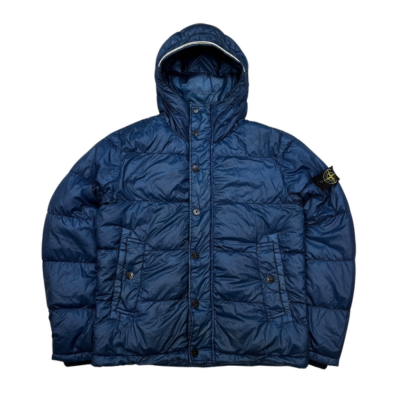 Stone Island 2013 Blue Garment Dyed Puffer Jacket - Large