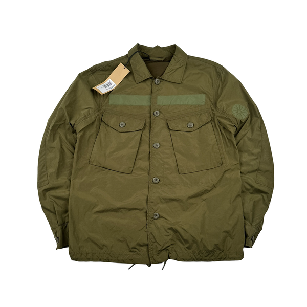 Ten C Khaki Lightweight Multi Pocket Tempest Shield Overshirt Jacket - Large