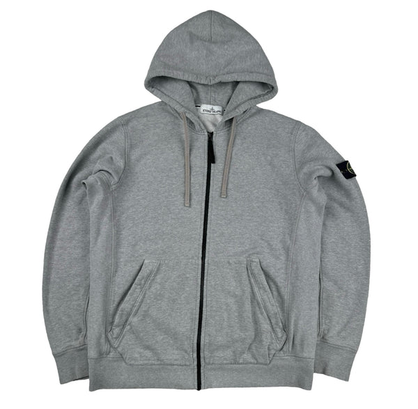 Stone island zip up hoodie grey hotsell