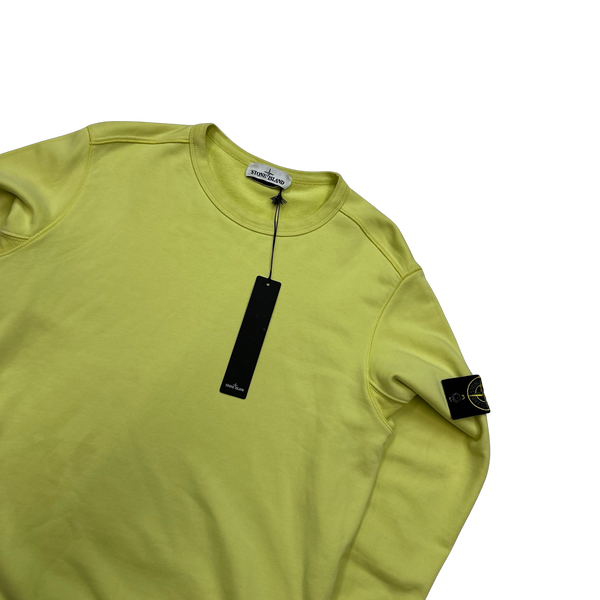 Stone Island Yellow Crewneck Sweatshirt - Medium