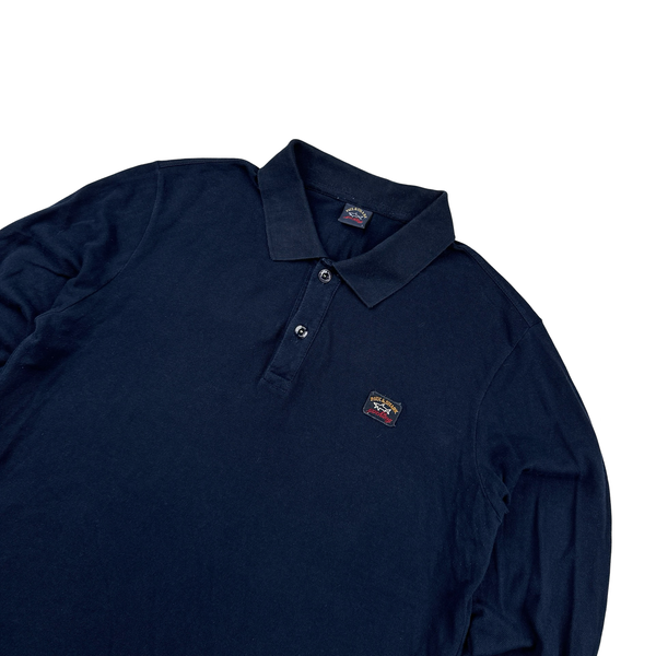 Paul & Shark Navy Longsleeve Polo - Large