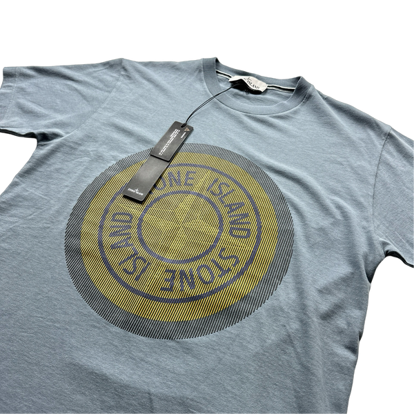 Stone Island Blue 3D Rubber Logo T Shirt - Small