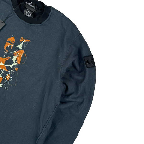 Stone Island 2022 Shadow Project Graphic Print Soft Cotton Crewneck - Small