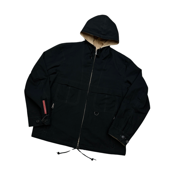 Prada Black/Camel Reversible Gore-Tex Parka Jacket - Large