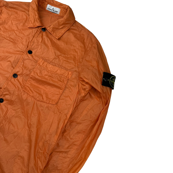 Stone Island 2023 Orange Micro Yarn Nylon Coach Overshirt - Small