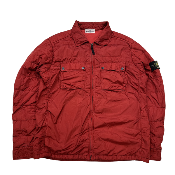 Stone Island Red Micro Yarn Cotton Lined Overshirt Jacket - XXL