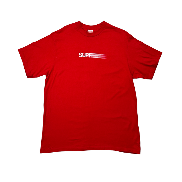 Supreme Red Printed Motion Graphic Spellout T Shirt - Large