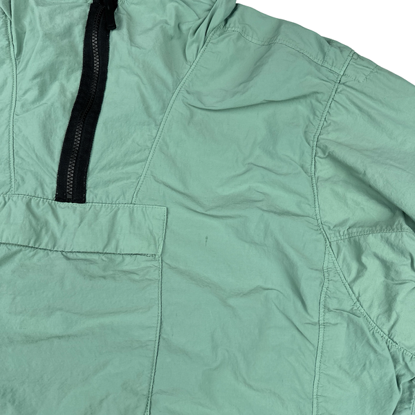 Stone Island 2022 Green Nylon Quarter Zipped Hooded Smock Large Mat s Island