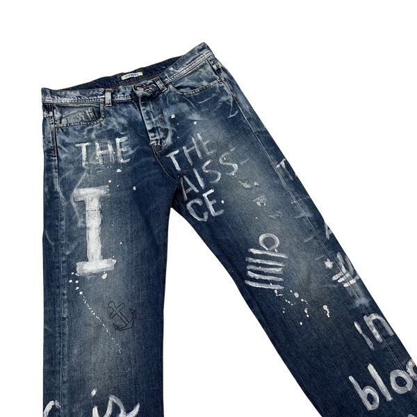 ICEBERG Hand Painted Shanghai Denim Jeans - 29"