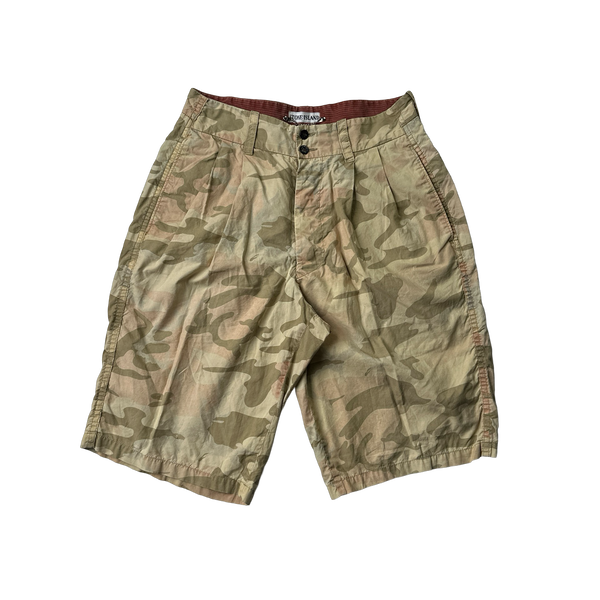 Stone Island 1990s Beige Ice Camo Shorts - 28"