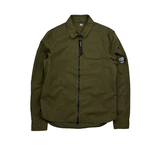 CP Company Khaki Cotton Overshirt - Small