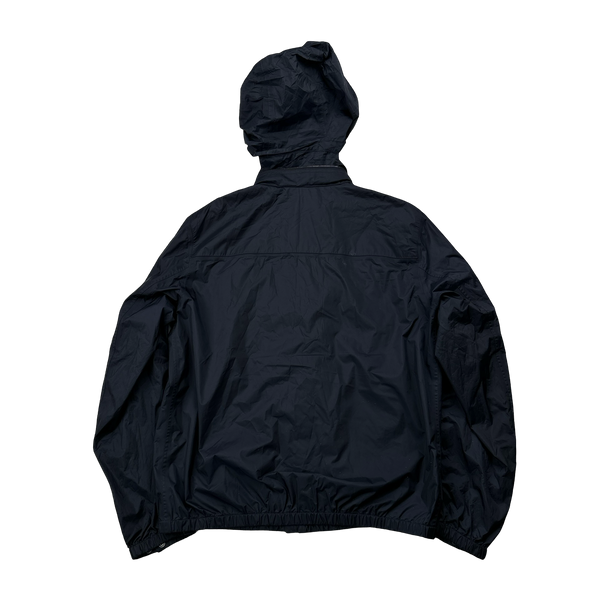 Prada Navy Nylon Red Tab Foldout Hood Jacket - Large