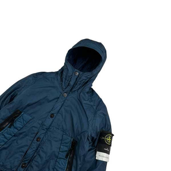 Stone Island 2014 Blue Mussola Gommata Padded Jacket - Small