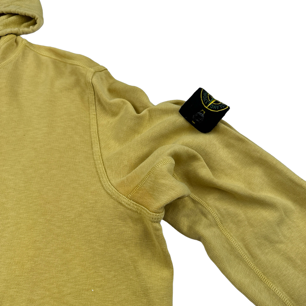 Stone Island Yellow Cotton Pullover Hoodie - XL