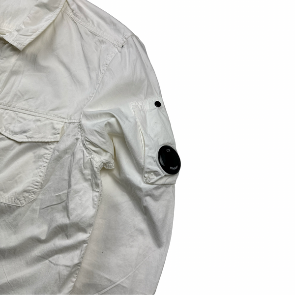 CP Company White Cotton Buttoned Overshirt - XL