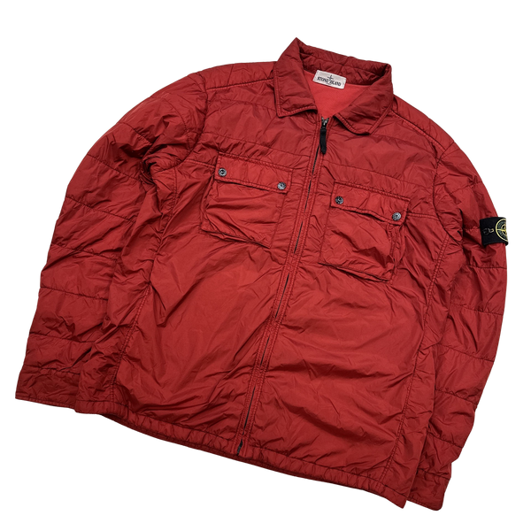 Stone Island Red Micro Yarn Cotton Lined Overshirt Jacket - XXL