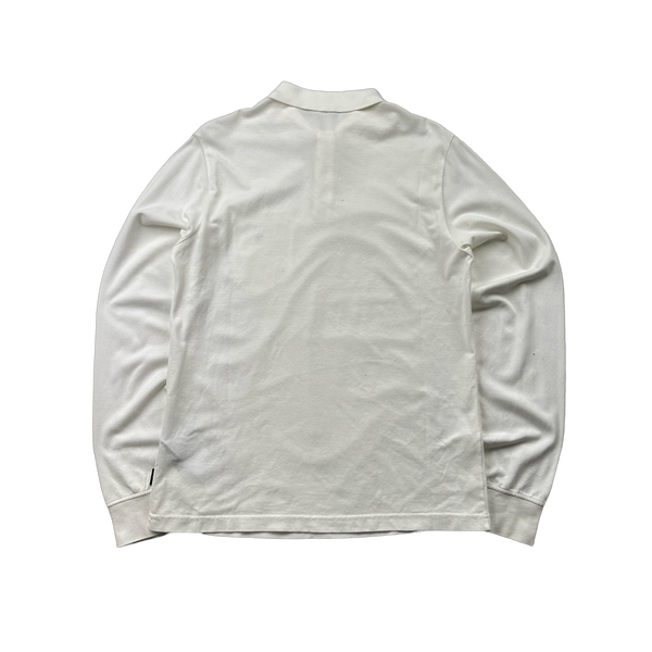 Stone island long sleeve polo white shop