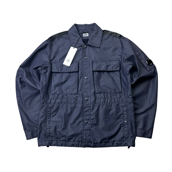 CP Company 50 Fili Tr-P Navy Buttoned Kan D Panel Coach Jacket - Small - Medium