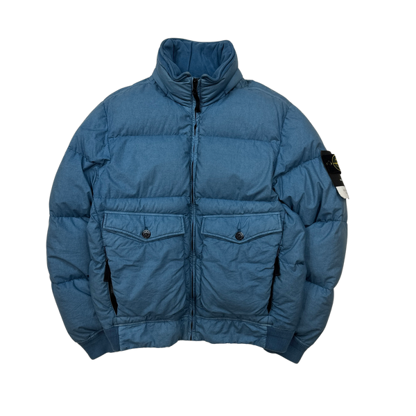 Stone island resin poplin down jacket on sale