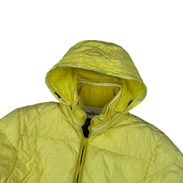 Stone Island Yellow Garment Dyed Puffer Jacket - Medium