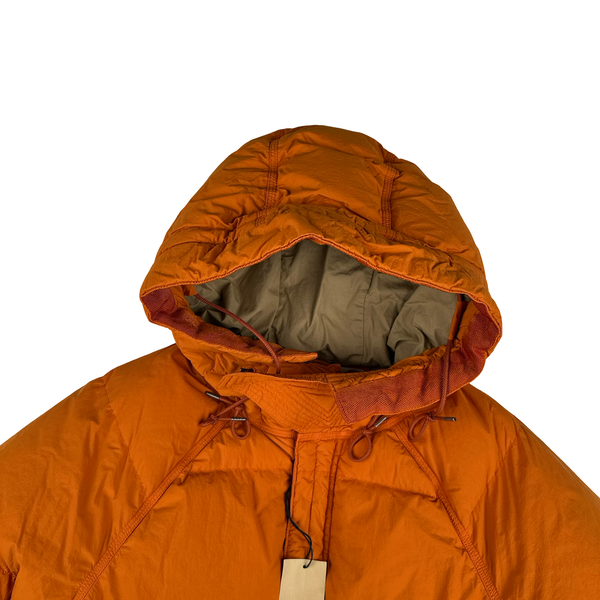 Ten C Orange Nylon Tactel Hooded Artic Down Parka Jacket - Large