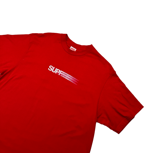 Supreme Red Printed Motion Graphic Spellout T Shirt - Large