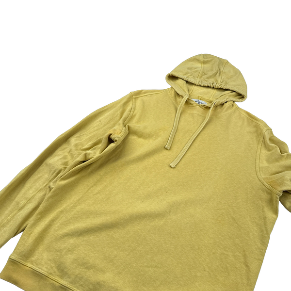 Stone Island Yellow Cotton Pullover Hoodie - XL