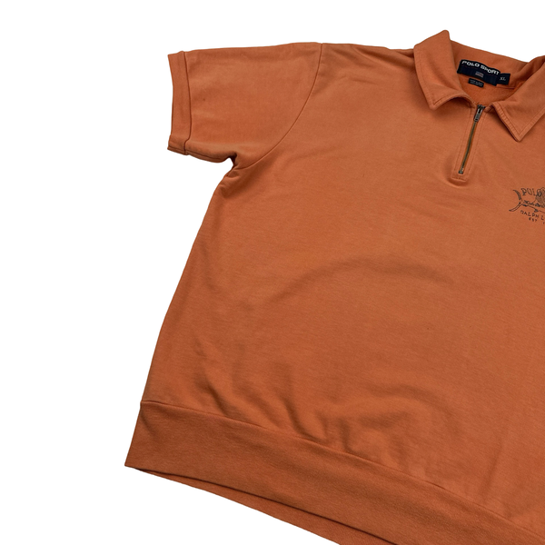 Ralph Lauren Orange Short Sleeve Polo Jumper - XL