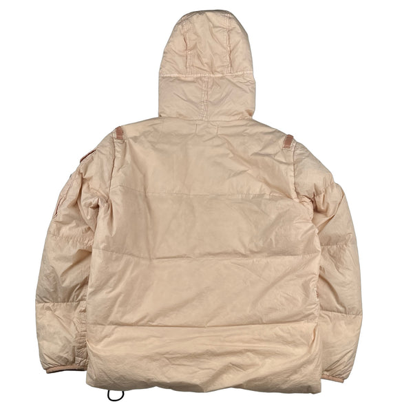 Stone Island 2022 Peach Crinkle R-NY Down Puffer Jacket - Large