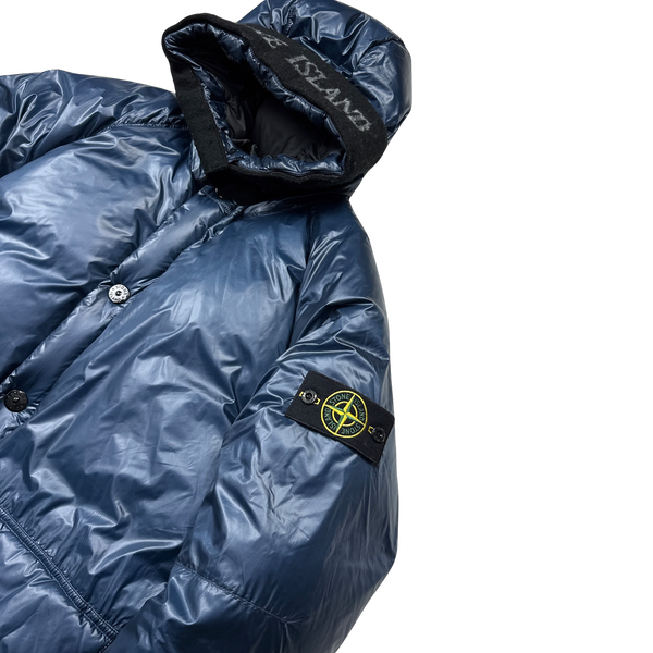 Stone Island Blue Pertex Quantum Y Down Long Puffer Medium