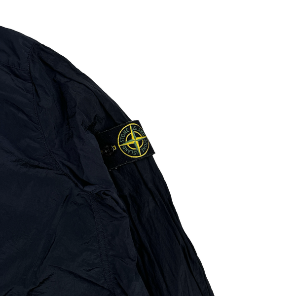 Stone Island Navy Blue Nylon Metal Shimmer Overshirt - Medium