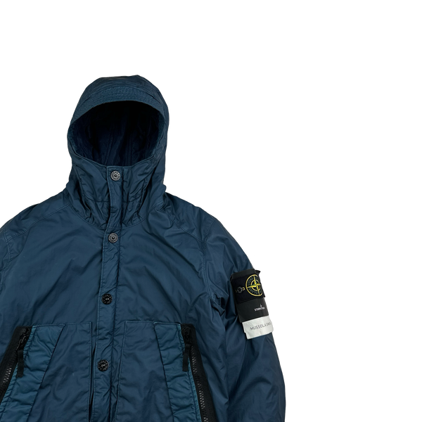Stone Island 2014 Blue Mussola Gommata Padded Jacket - Small