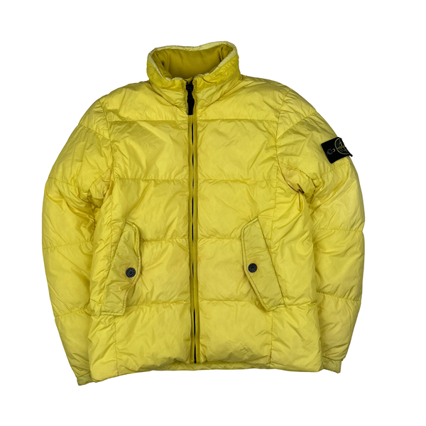 Stone Island Yellow Garment Dyed Puffer Jacket - Medium