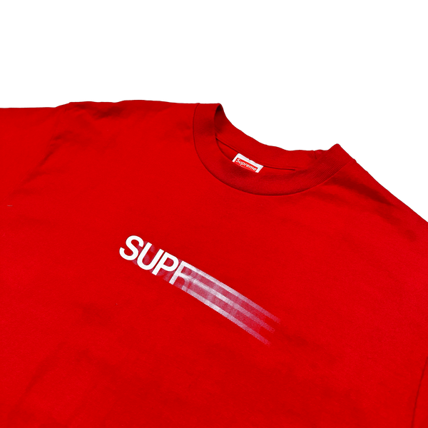 Supreme Red Printed Motion Graphic Spellout T Shirt - Large