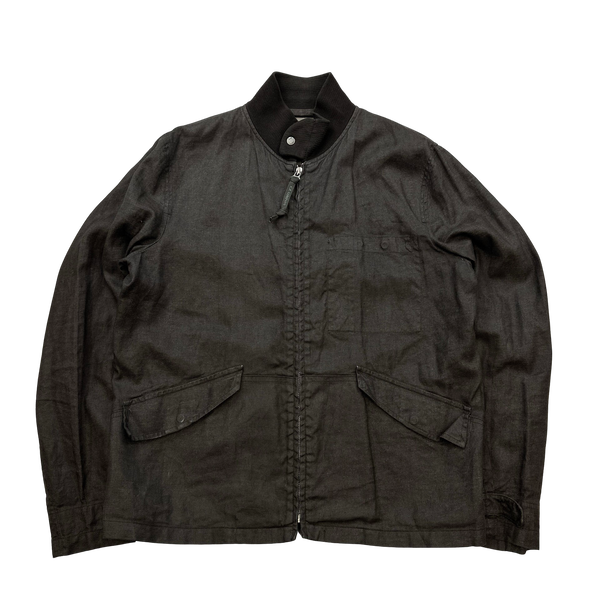 CP Company 2002 Lino Flax Cotton Blend Brown Harrington - Medium