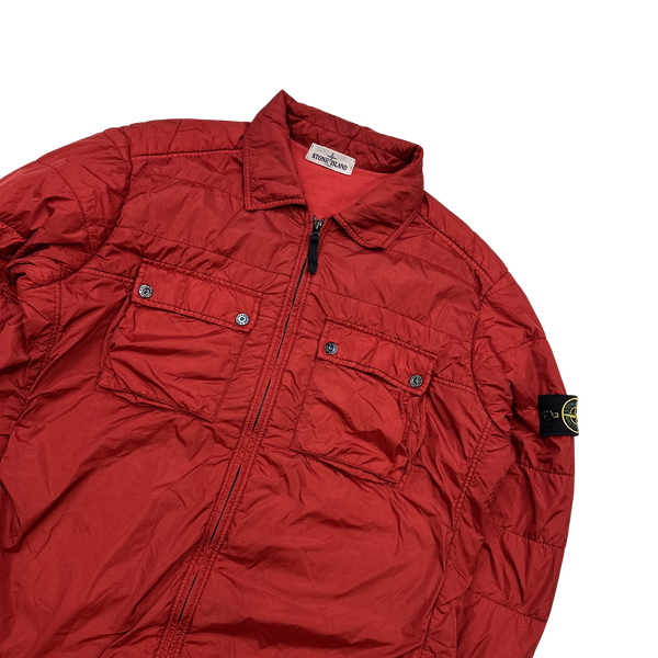 Stone Island Red Micro Yarn Cotton Lined Overshirt Jacket - XXL