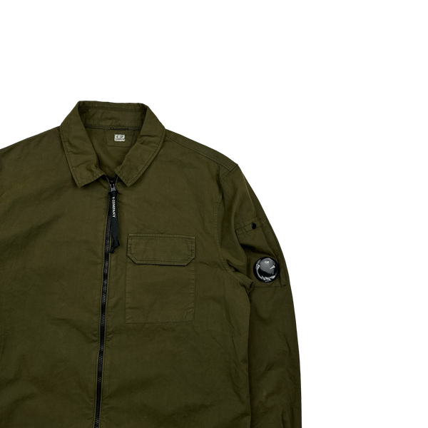 CP Company Khaki Cotton Overshirt - Small