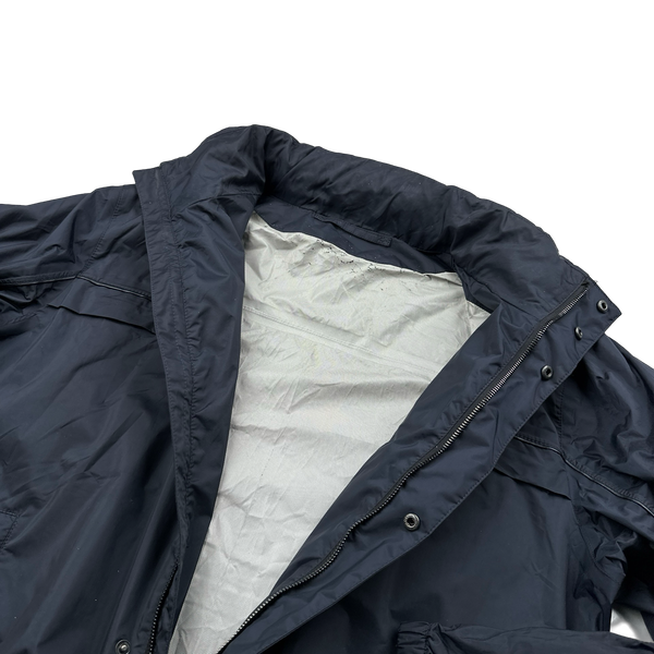 Prada Navy Nylon Red Tab Foldout Hood Jacket - Large