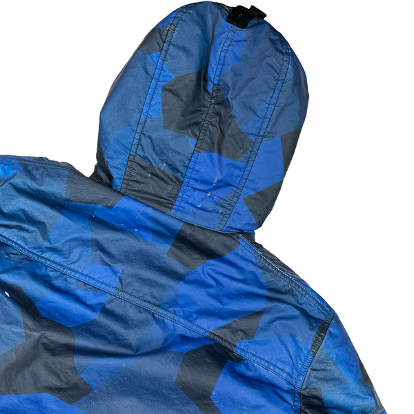Stone Island 2012 Blue Fleece Lined 30th Anni Camo Reflective Jacket - Large