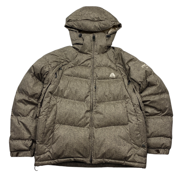 ACG Beige Patterned Puffer Jacket - Large