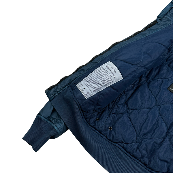 Stone Island 2014 Blue Mussola Gommata Padded Jacket - Small