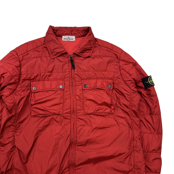 Stone Island Red Micro Yarn Cotton Lined Overshirt Jacket - XXL