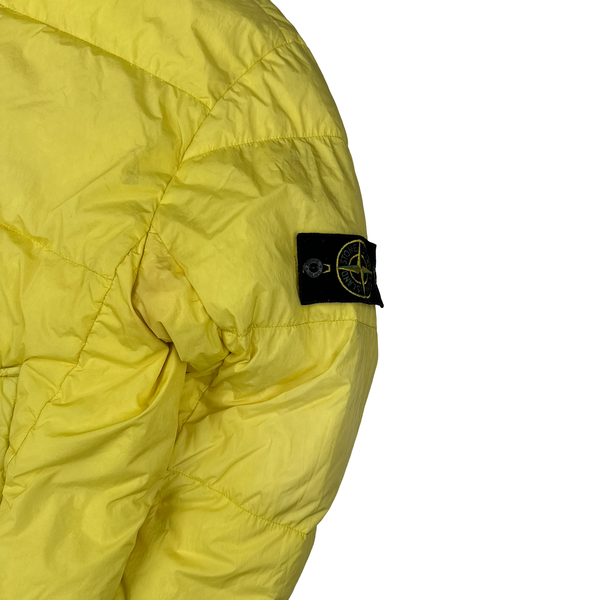 Stone Island Yellow Garment Dyed Puffer Jacket - Medium