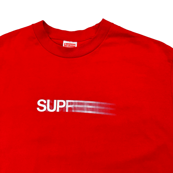 Supreme Red Printed Motion Graphic Spellout T Shirt - Large