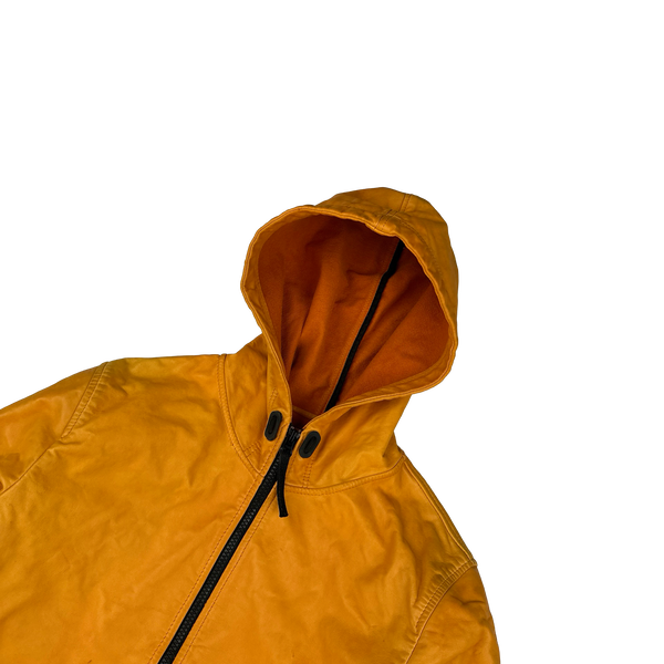 Stone Island 2014 Orange Lightweight Leather Felpa Jacket - Small