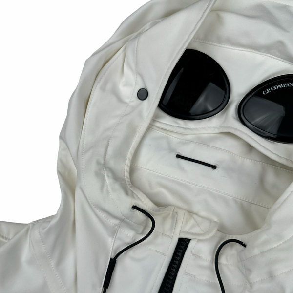 CP Company White Soft Shell Goggle Jacket - XXL