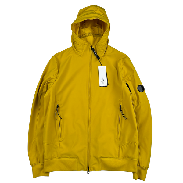 CP Company Yellow Soft Shell R Hooded Jacket - Large