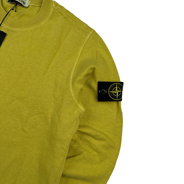Stone Island 2019 Yellow Cotton Crewneck Sweatshirt - Small