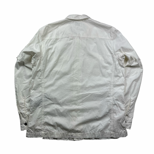 CP Company White Cotton Buttoned Overshirt - XL