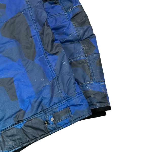 Stone Island 2012 Blue Fleece Lined 30th Anni Camo Reflective Jacket - Large